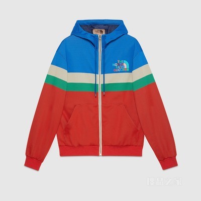 中国专享The North Face x Gucci联名系列夹克 蓝色和红色