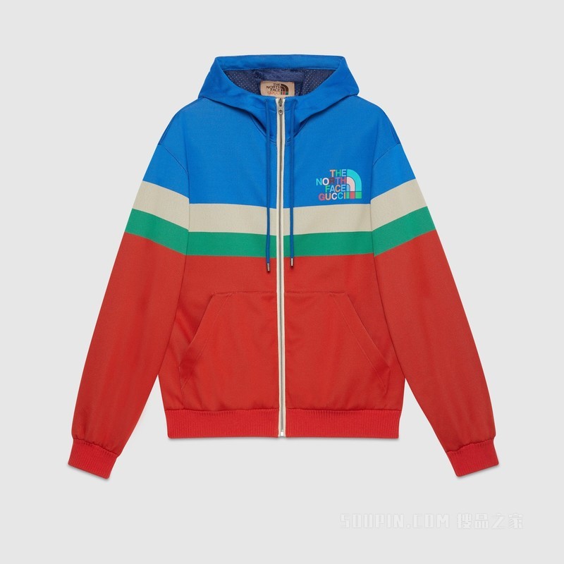 中国专享The North Face x Gucci联名系列夹克 蓝色和红色
