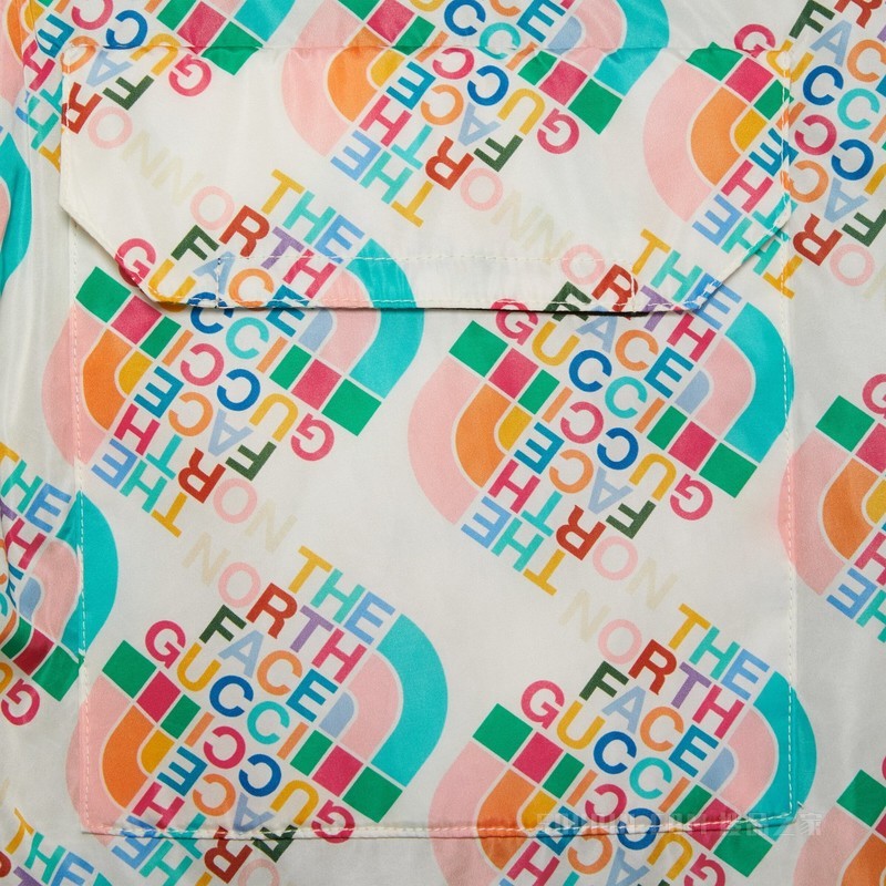 The North Face x Gucci联名系列尼龙长裤 象牙白色