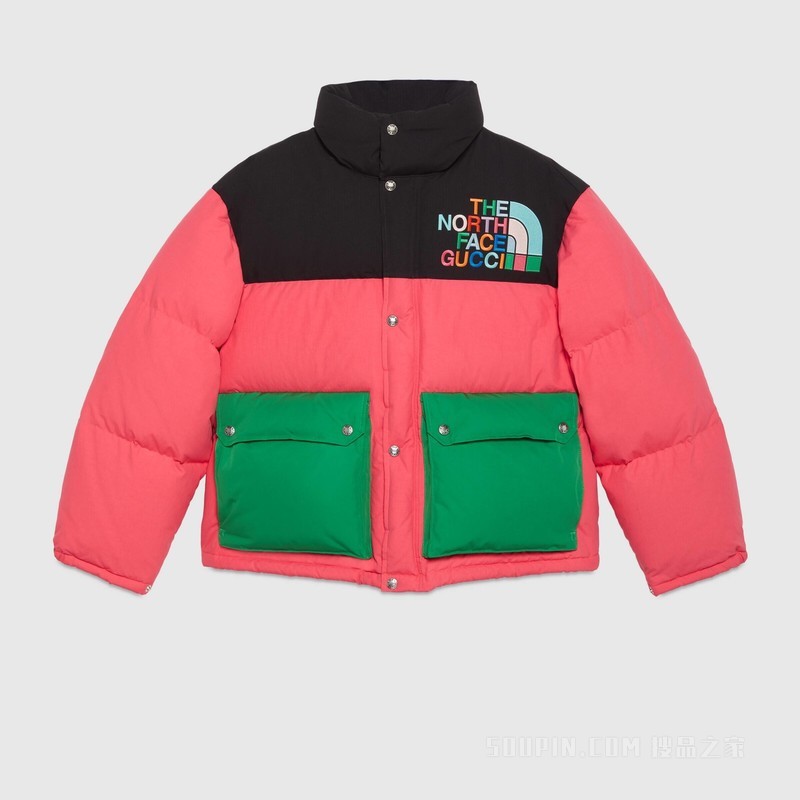 The North Face x Gucci联名系列羽绒夹克 深粉红色