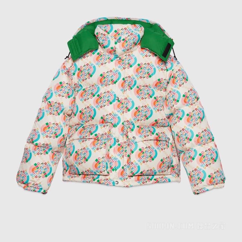 The North Face x Gucci联名系列羽绒夹克 象牙白色