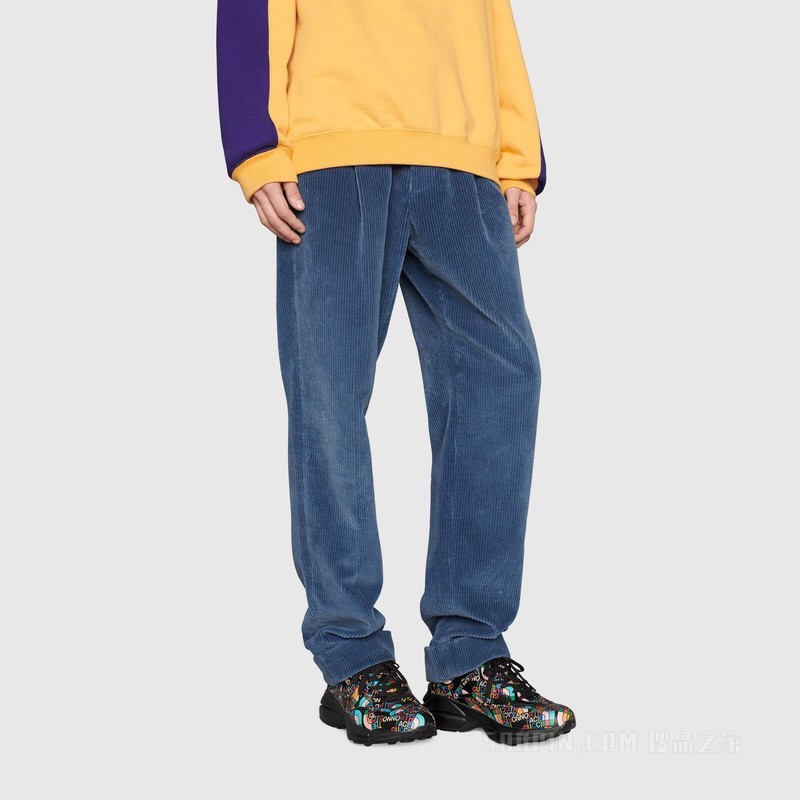 The North Face x Gucci联名系列Rhyton男士运动鞋 黑色皮革