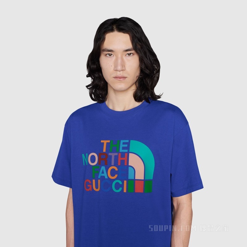 The North Face x Gucci联名系列T恤 蓝色