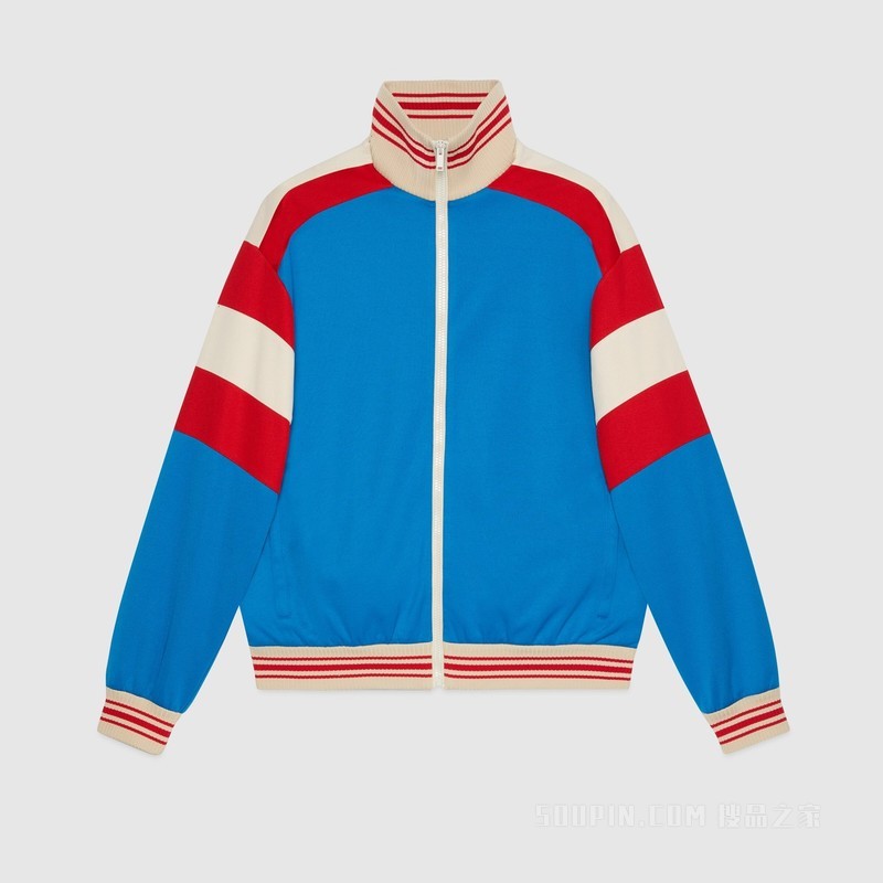 The North Face x Gucci联名系列拉链夹克 浅蓝色