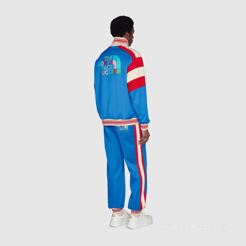 The North Face x Gucci联名系列拉链夹克 浅蓝色