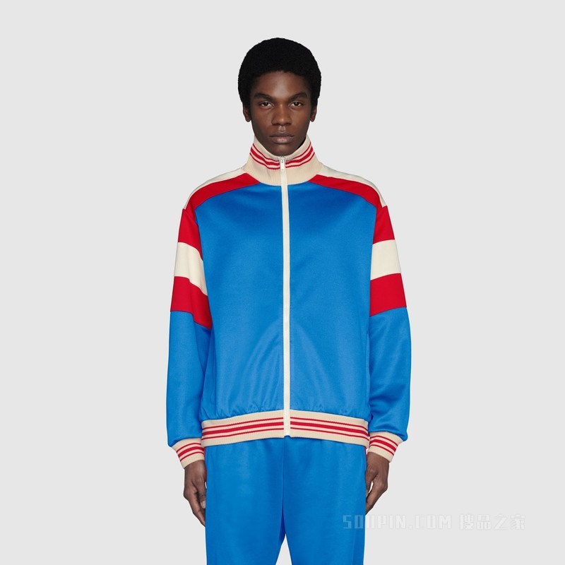 The North Face x Gucci联名系列拉链夹克 浅蓝色