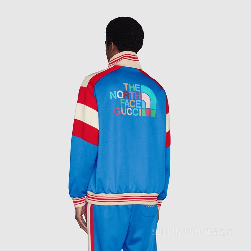 The North Face x Gucci联名系列拉链夹克 浅蓝色