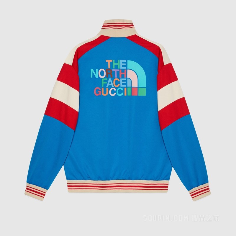 The North Face x Gucci联名系列拉链夹克 浅蓝色