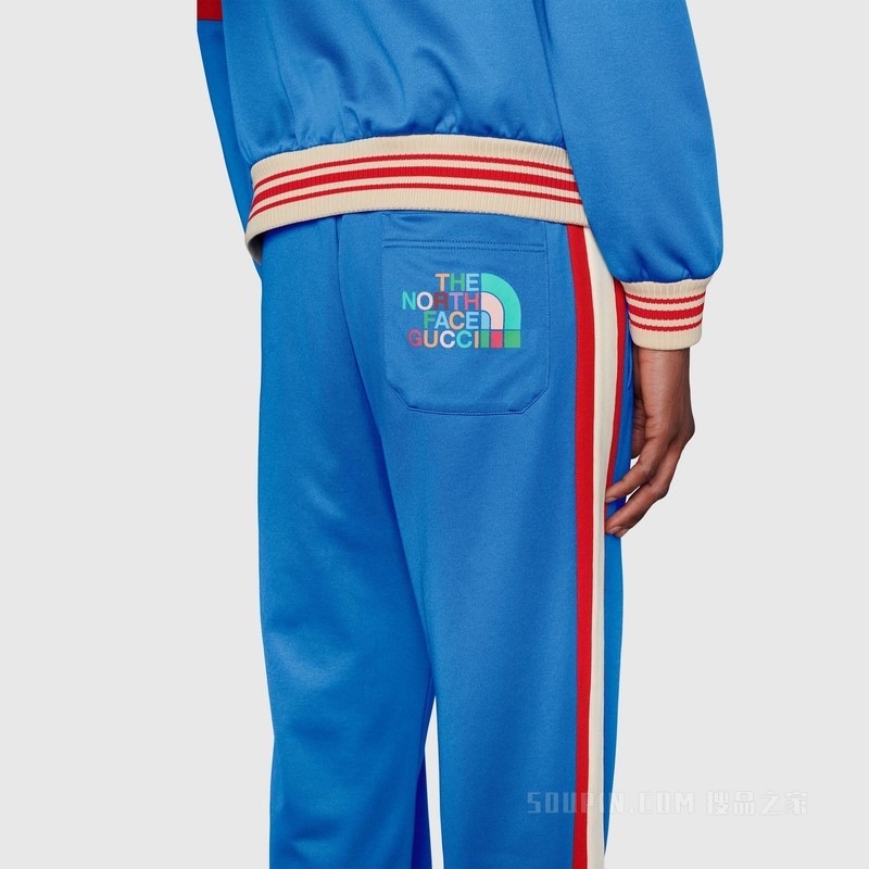 The North Face x Gucci联名系列慢跑长裤 浅蓝色