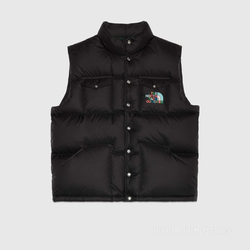 The North Face x Gucci联名系列羽绒马甲 黑色