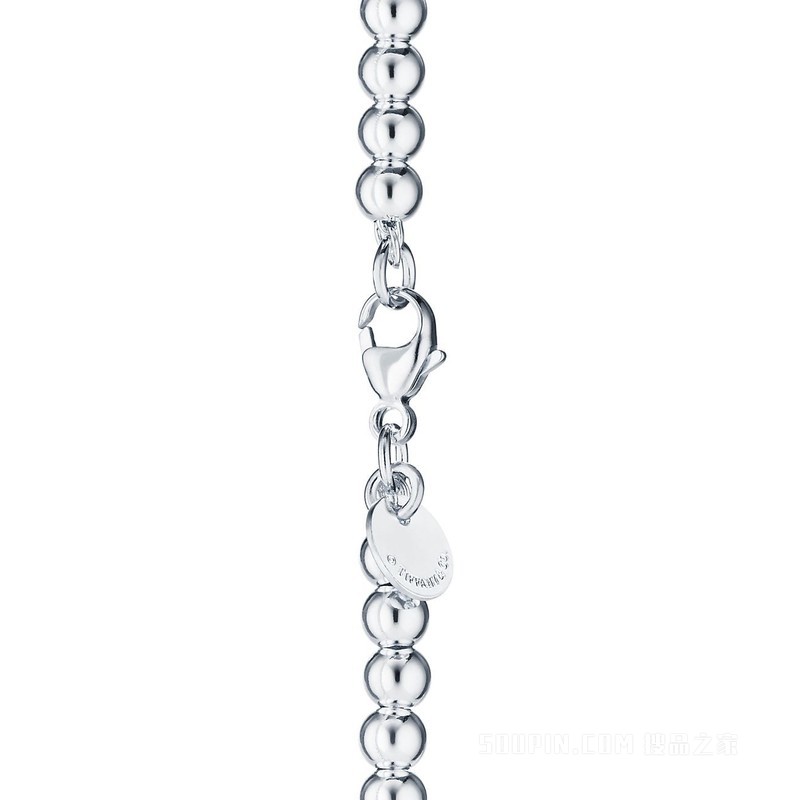 Return to Tiffany™ 系列纯银 Tiffany Blue® 蒂芙尼蓝色 Heart Tag 珠式手链，4 毫米