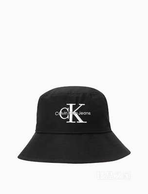 Calvin Klein 22秋冬男士休闲纯棉透气交叠刺绣遮阳渔夫帽礼物HX0508