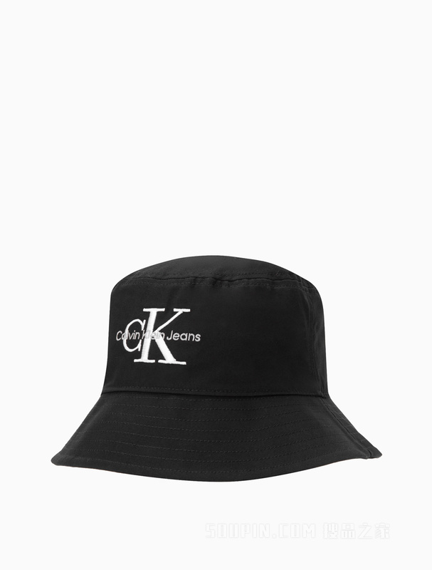 Calvin Klein 22秋冬男士休闲纯棉透气交叠刺绣遮阳渔夫帽礼物HX0508