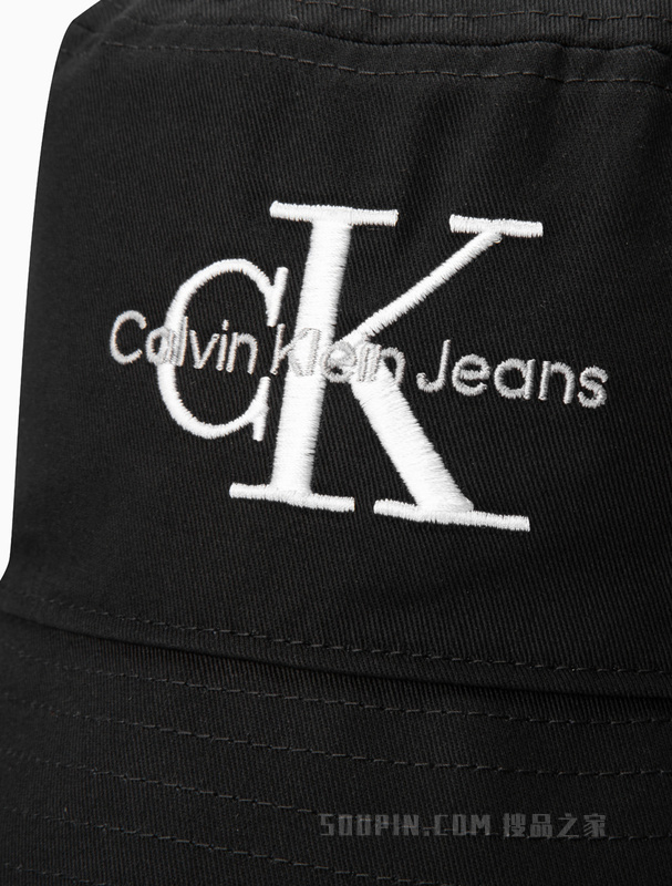Calvin Klein 22秋冬男士休闲纯棉透气交叠刺绣遮阳渔夫帽礼物HX0508
