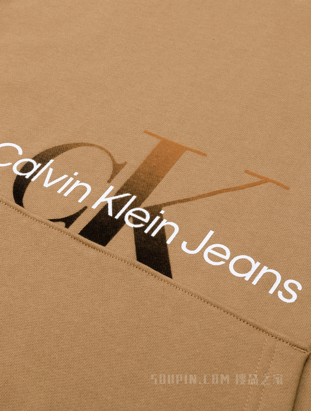 Calvin Klein 22秋冬女士时尚交叠LOGO纯棉宽松连帽套头卫衣J220164
