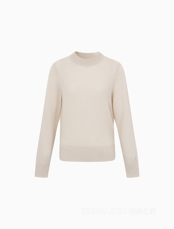 Calvin Klein 22秋冬女士时尚圆领简约刺绣羊绒衫针织毛衣J220930