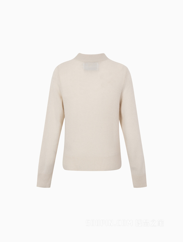 Calvin Klein 22秋冬女士时尚圆领简约刺绣羊绒衫针织毛衣J220930