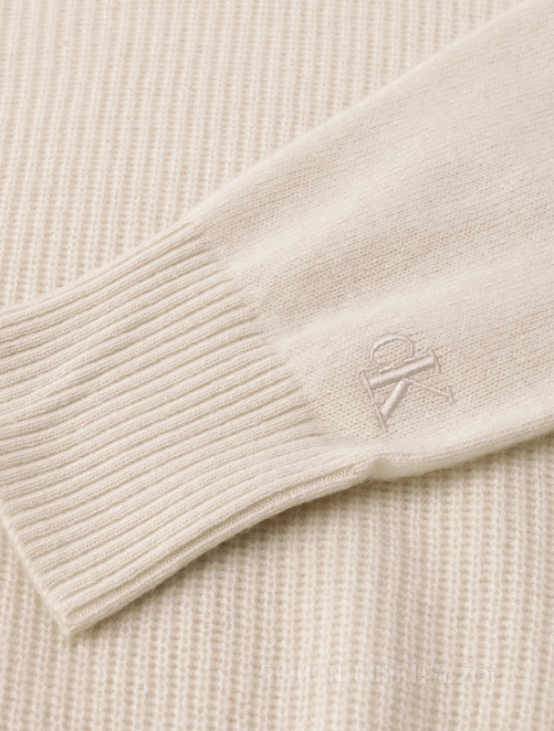 Calvin Klein 22秋冬女士时尚圆领简约刺绣羊绒衫针织毛衣J220930