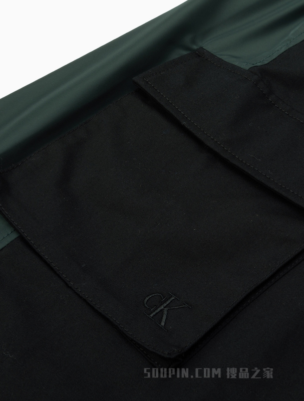 Calvin Klein 22秋冬新款女士潮流撞色拼接LOGO腰带半身裙J219982