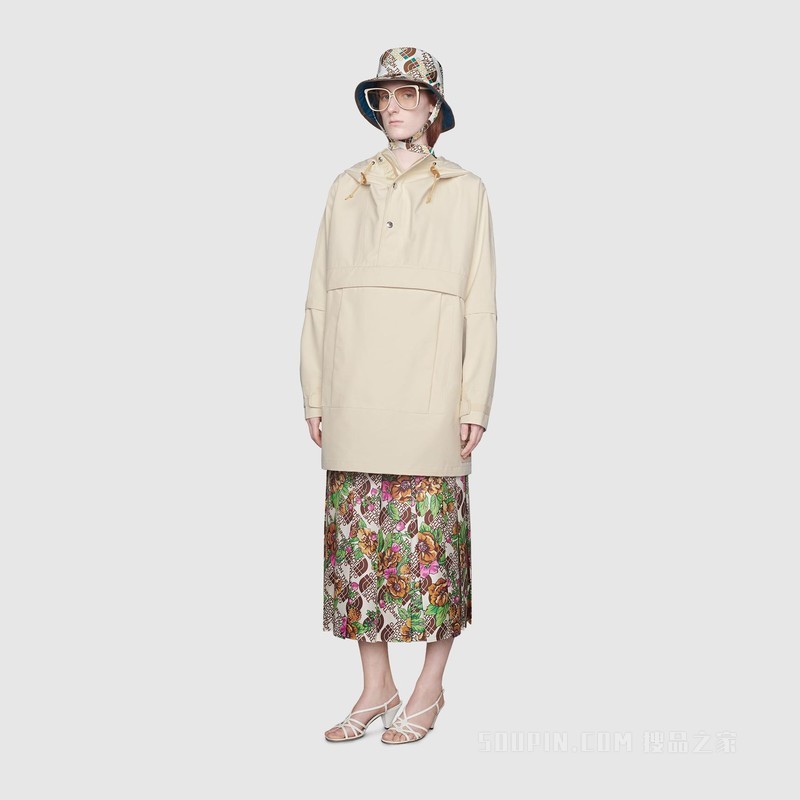 The North Face x Gucci联名系列尼龙风衣 白色