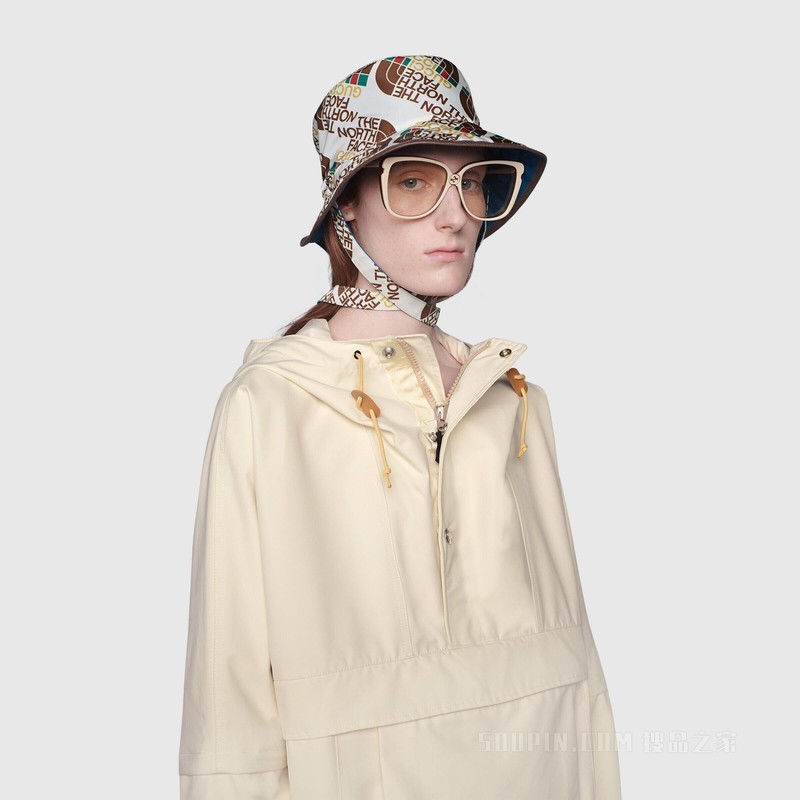 The North Face x Gucci联名系列尼龙风衣 白色