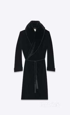 绒面青果领大衣