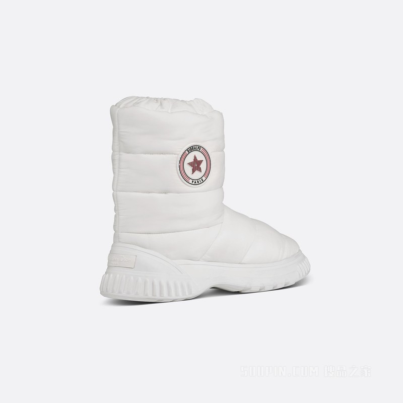 Dior Frost 及踝靴 白色绗缝效果尼龙和皮毛一体