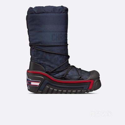 DiorAlps 雪地靴 深蓝色光泽尼龙 Mizza 图案