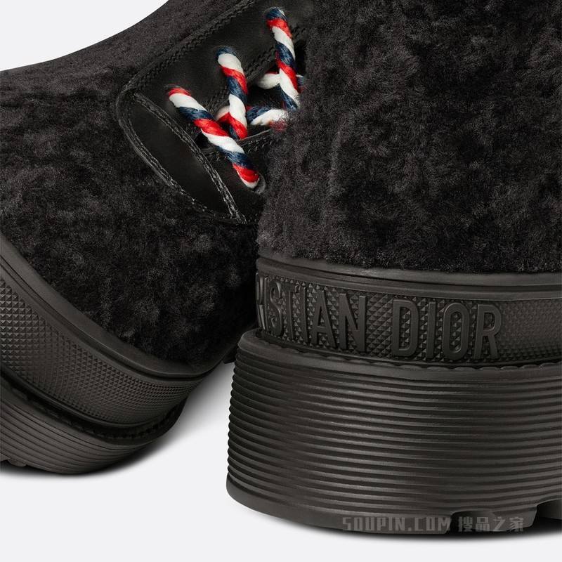 Dior Hike 及踝靴 黑色牛皮革和皮毛一体