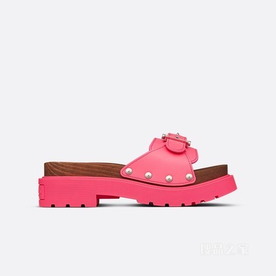 Diorquake 饰带凉拖 亮粉色牛皮革