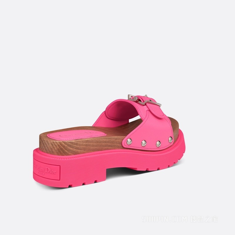 Diorquake 饰带凉拖 亮粉色牛皮革