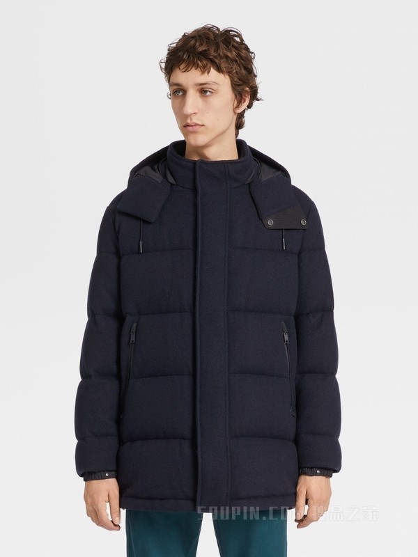 海军蓝 Oasi Cashmere Lite 针织填充派克大衣