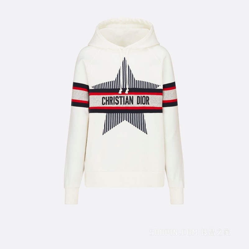 DiorAlps 连帽运动衫 白色棉质平纹针织面料三色 Dior Star 图案