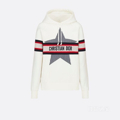 DiorAlps 连帽运动衫 白色棉质平纹针织面料三色 Dior Star 图案