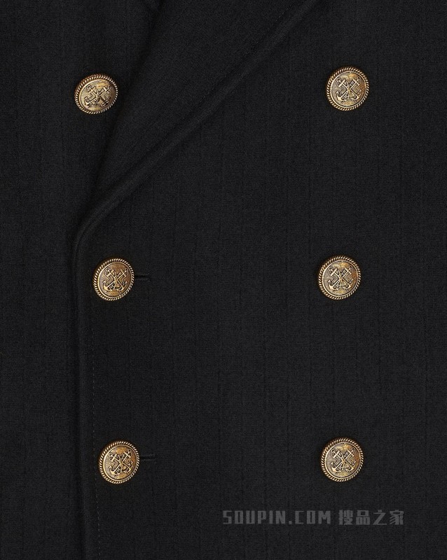 双排扣羊毛海军风大衣