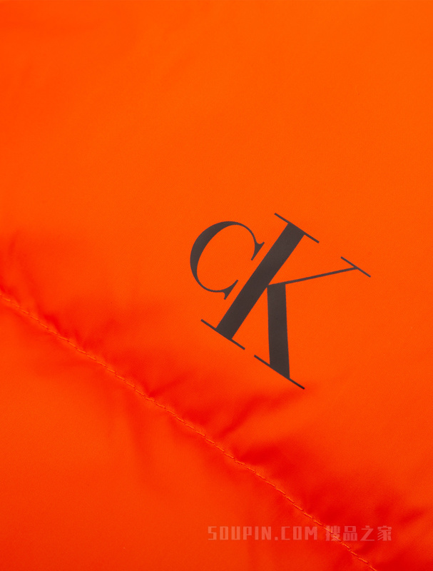 Calvin Klein 22秋冬新款男士时尚立领简约印花保暖羽绒背心J319055