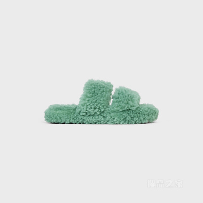 FUR SLIDES TRIOMPHE羊毛革露趾拖鞋 24476