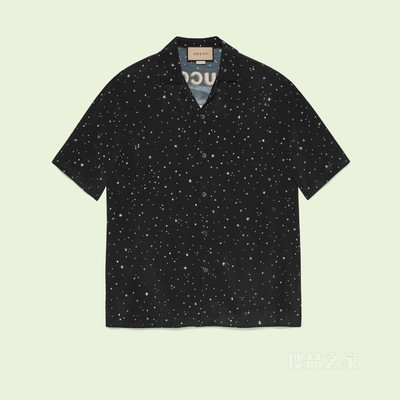 “Gucci Universal”饰水晶保龄球衫 黑色