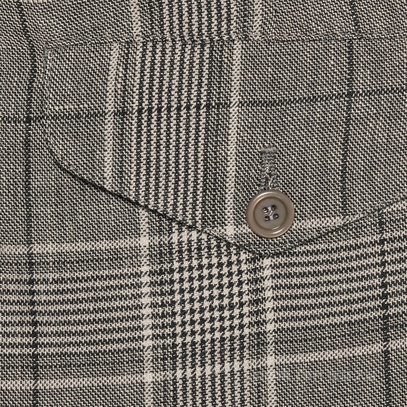 Gucci标签格纹长裤 黑色和灰色