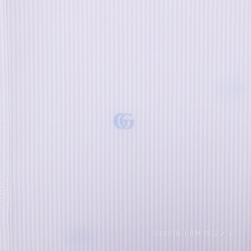 棉质GG条纹衬衫 浅紫色和白色