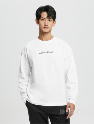 【简约系列】Calvin Klein 22秋冬男女情侣中性宽松透气长袖T恤40JM230