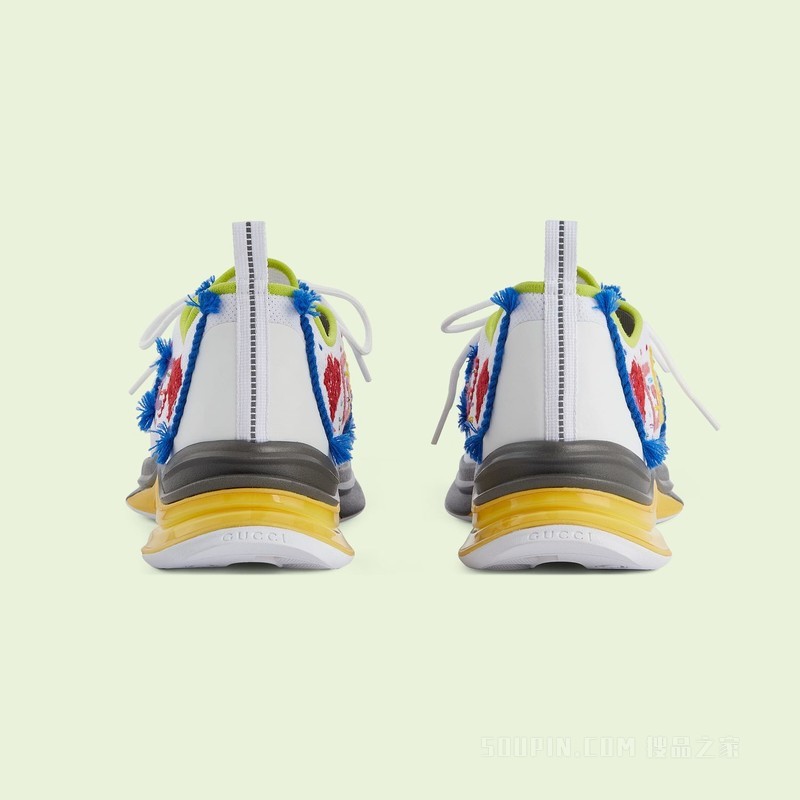 Gucci Lovelight系列Gucci Run运动鞋 白色织物