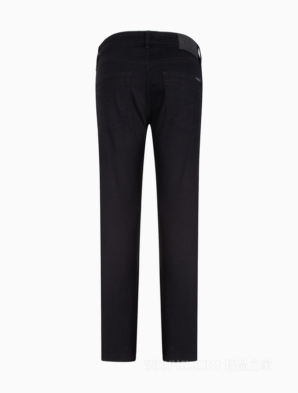 Calvin Klein 22秋冬男士时尚修身直筒LOGO贴片拉链水洗牛仔裤J322265