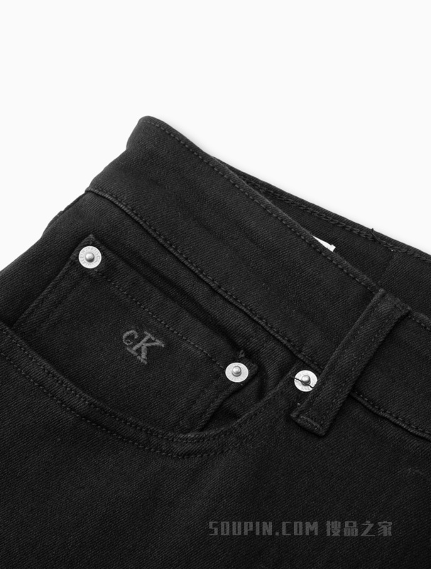 Calvin Klein 22秋冬男士时尚修身直筒LOGO贴片拉链水洗牛仔裤J322265