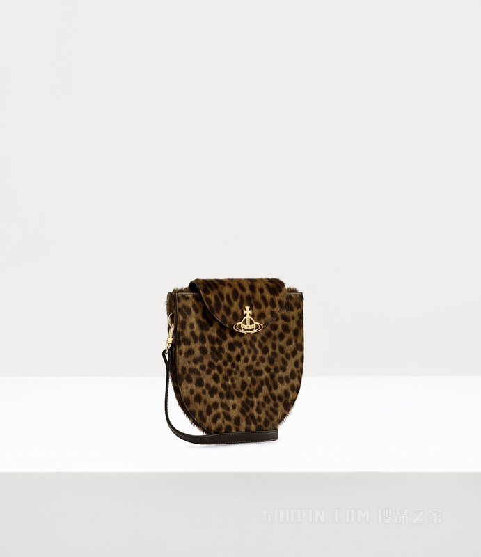 Leopard Half Moon Saddle Crossbody Bag