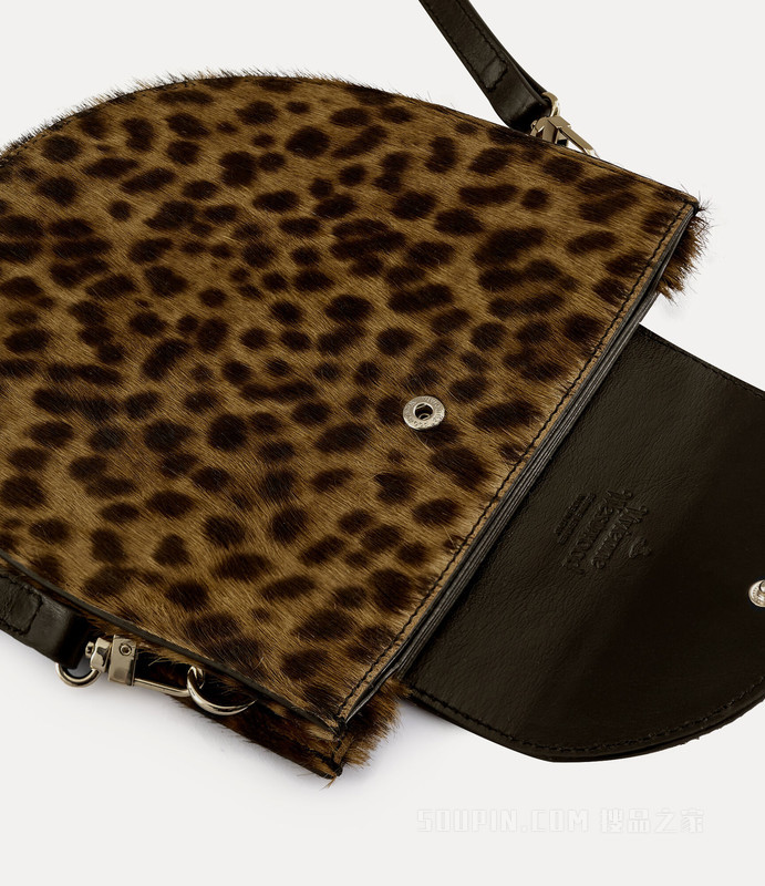 Leopard Half Moon Saddle Crossbody Bag