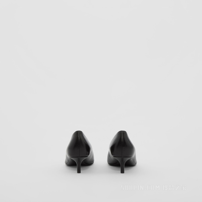 专属标识装饰尖头高跟鞋 (黑色) - 女士