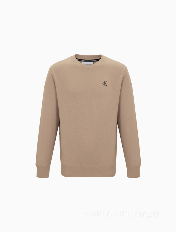 Calvin Klein 22秋冬男士时尚醒目分割印花纯棉圆领套头卫衣J323239