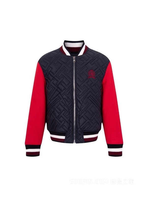 魔力方22新款秋冬男装学院风绗缝拼色棒球保暖铺棉夹克29055