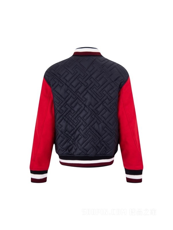 魔力方22新款秋冬男装学院风绗缝拼色棒球保暖铺棉夹克29055